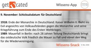 Wissenssnack 09.11. Datum Deutschland